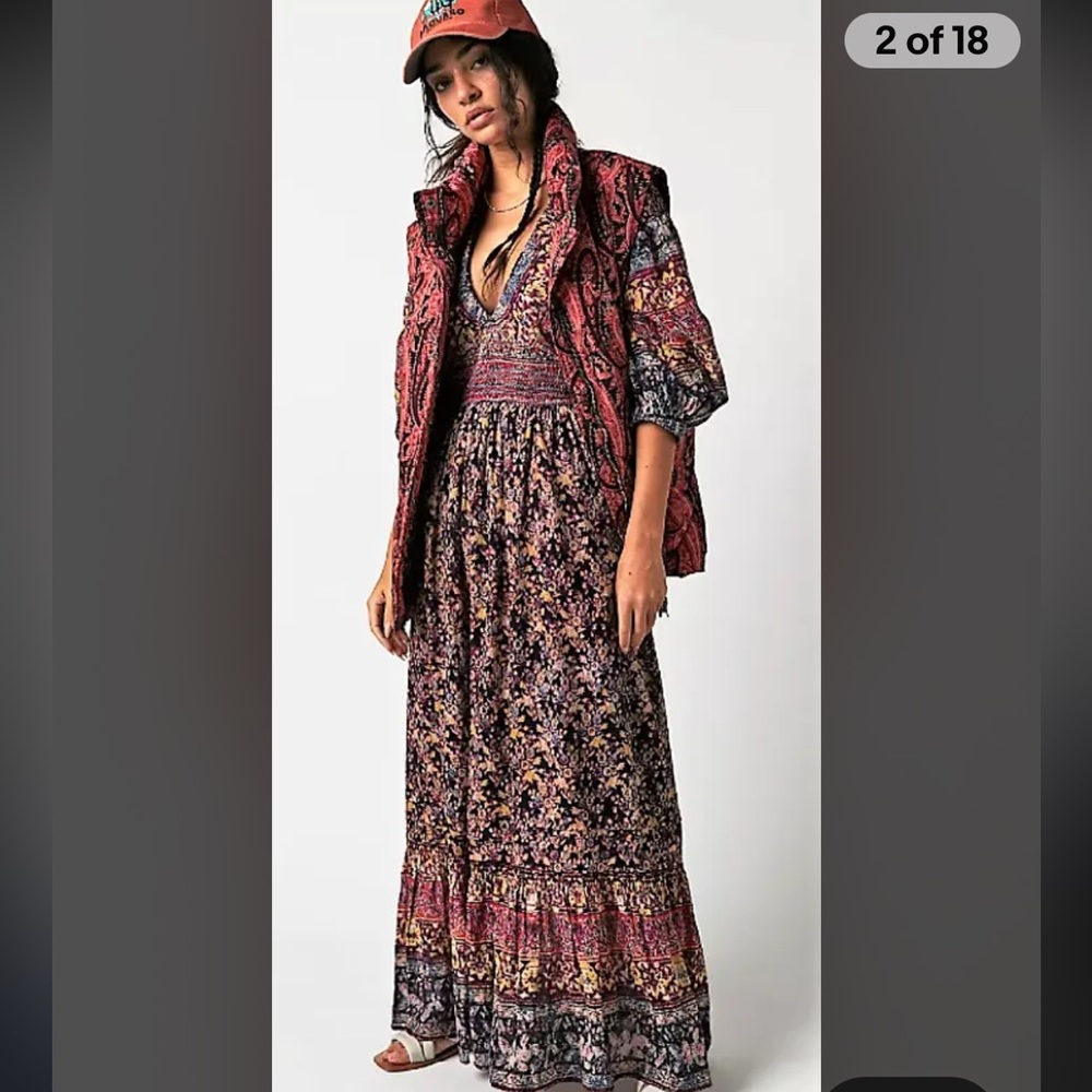 Free People Golden Hour Border Maxi Dress